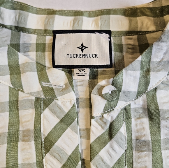 Tuckernut Sage Seersucker Gingham Royal Shirt Dress XS Mini - Picture 4 of 7